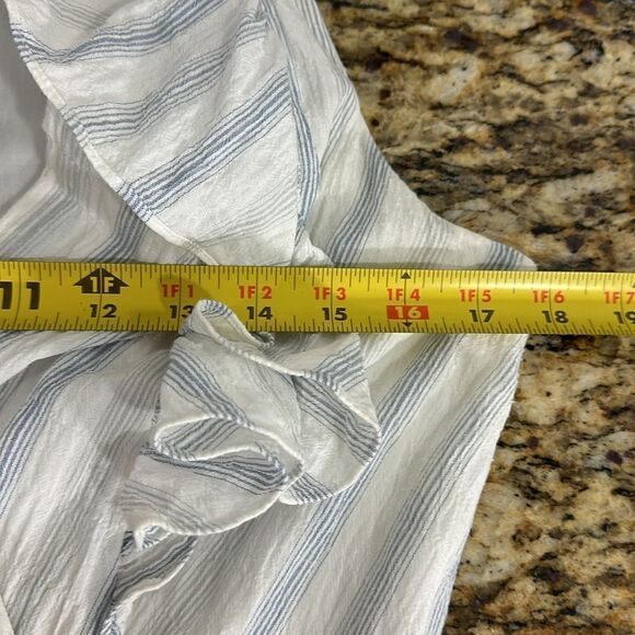 Rebecca Taylor Flutter Sleeves Yarn Dye Striped Midi Dress Size 8 - Picture 10 of 12